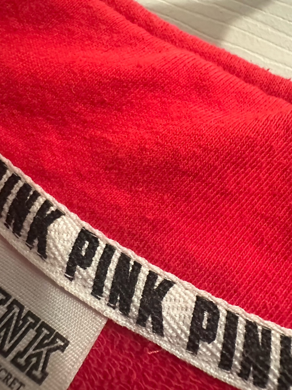 2018 Victoria's Secret PINK Red Half-Zip Pullover & Gray Leggings with Logo Tape - Picture 7 of 15
